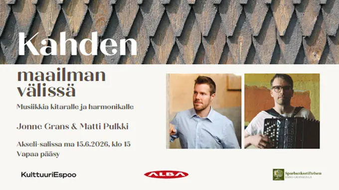Kahden maailman välissä - musiikkia kitaralle ja harmonikalle — Sellon kirjasto, Espoo