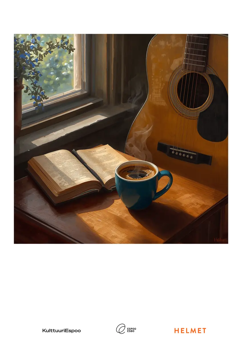 Kaffe, Bok och Gitarr — Lippulaivan kirjasto, Espoo