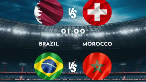 FIFA World Cup June 13 22:00 Qatar vs. Switzerland FIFA World Cup June 14 01:00 Brazil vs. Morocco