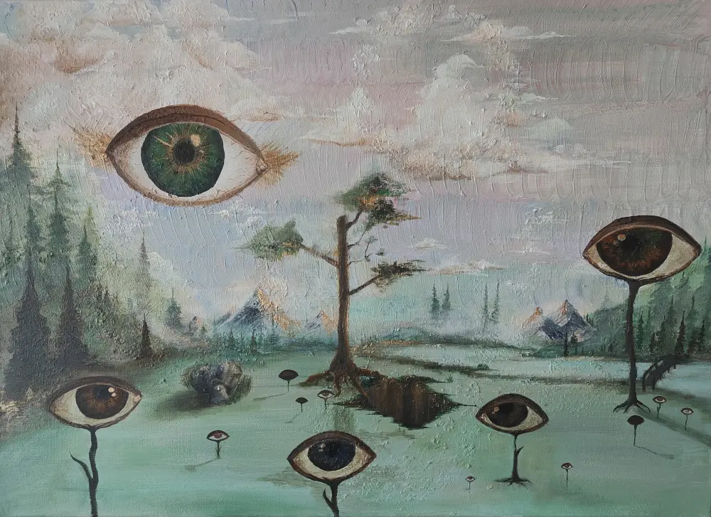 Laura Partti: Mieleni maisemat (Art Exhibition) — Entressen kirjasto, Espoo