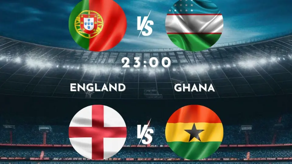 FIFA World Cup 23 juni 20:00 Portugal mot Uzbekistan FIFA World Cup 23 juni 23:00 England mot Ghana — Malja Helsinki, Helsingfors