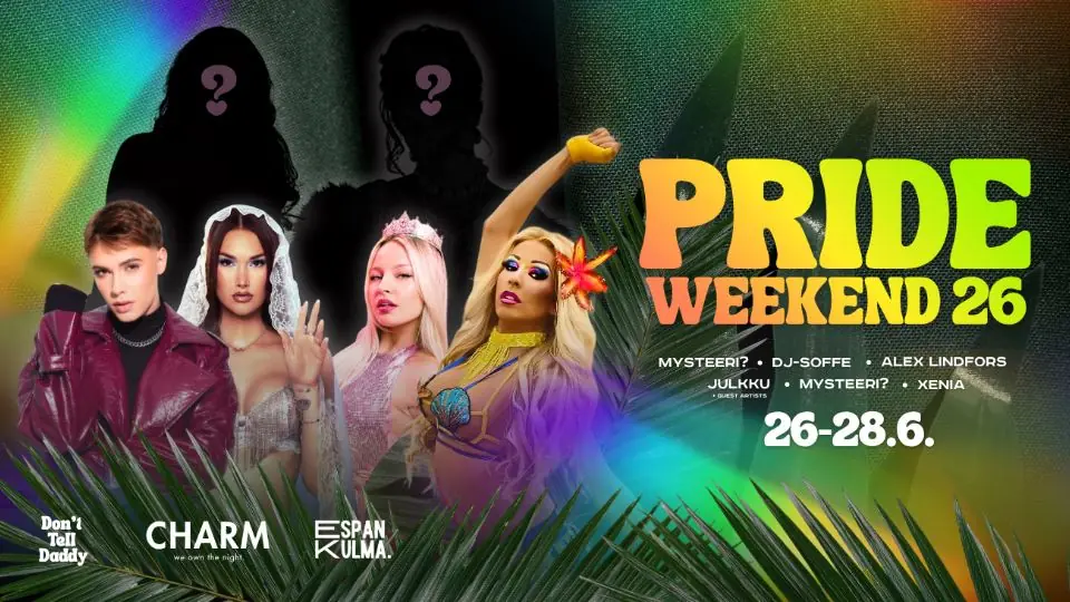 PRIDE WEEKEND | FRI - SUN 26.-28.6. — CHARM Helsinki, Helsinki
