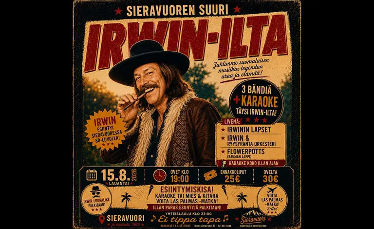 Вечер Ирвина — Lomakeskus Sieravuori, Эура