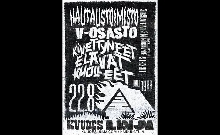 K.E.K. 15 лет юбилей, Hautaustoimisto, V-Osasto — Kuudes Linja, Хельсинки