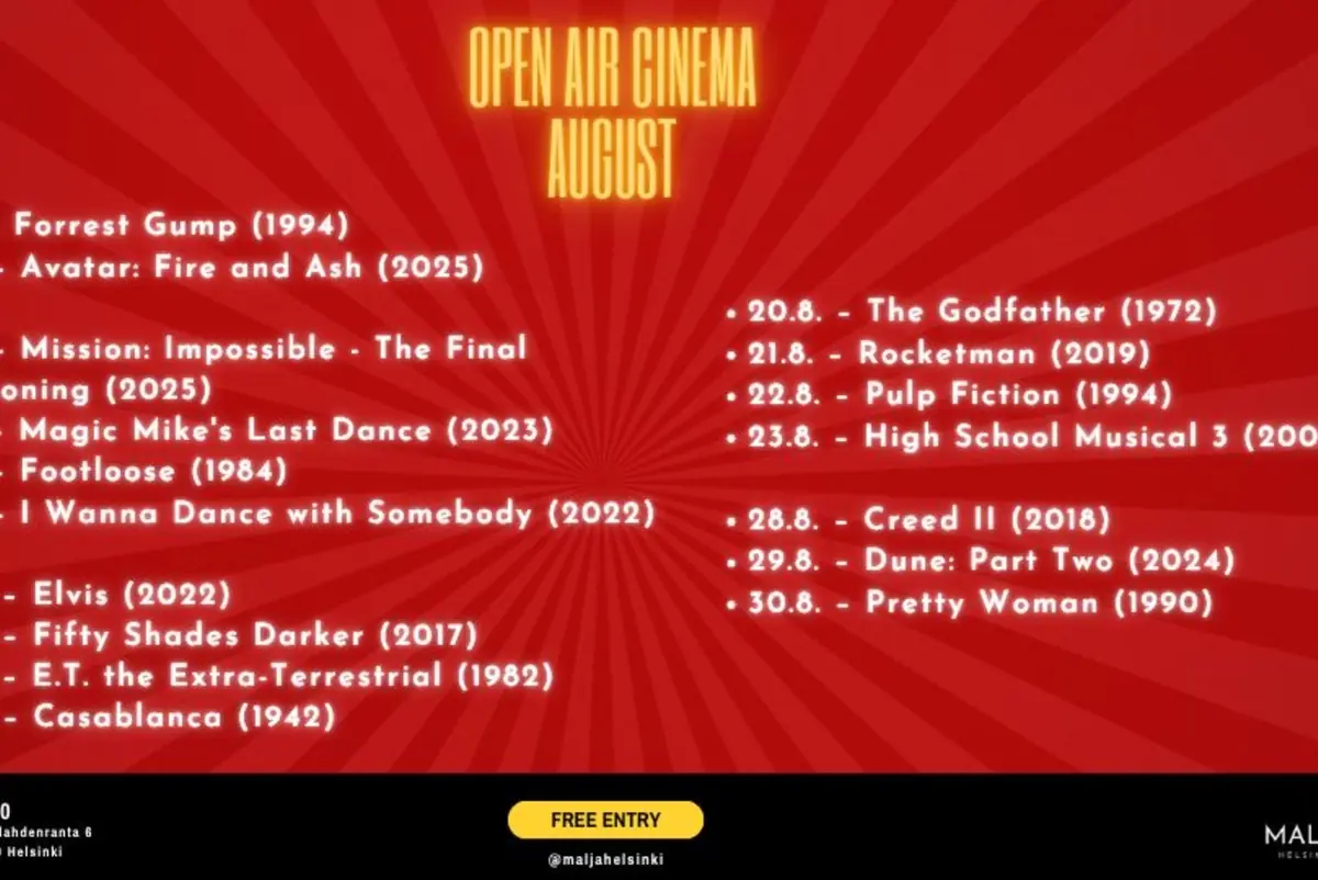 Open Air Cinema / August — Malja Helsinki, Helsinki