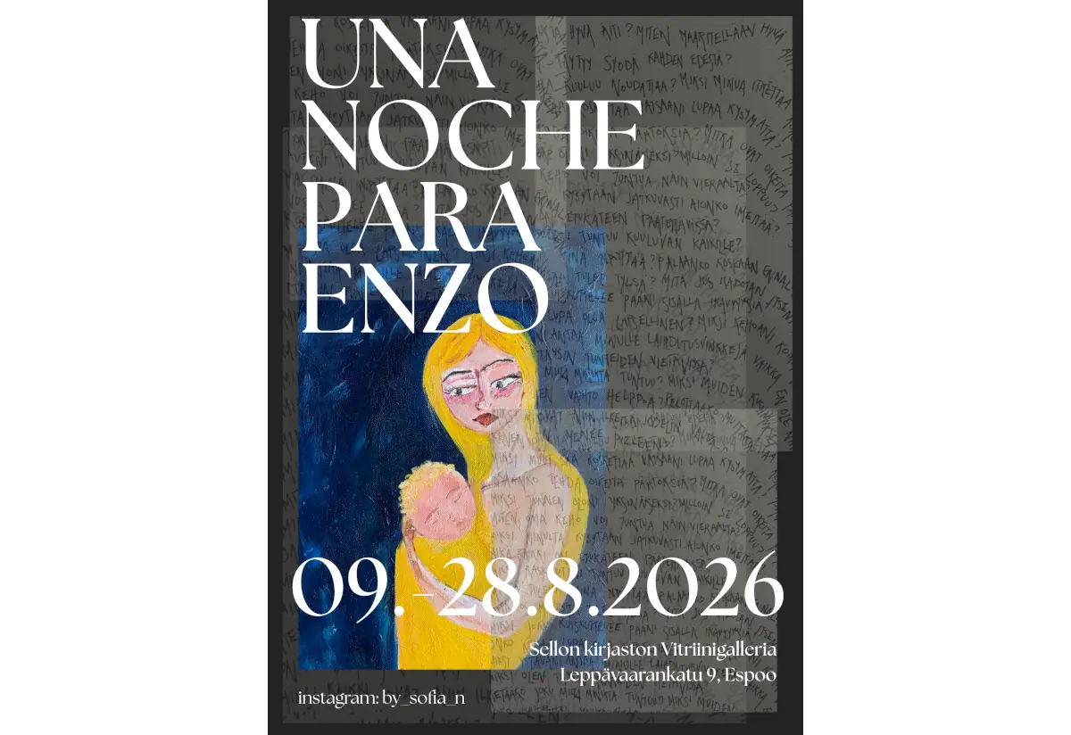 Sofia Nieminen: Una noche para Enzo (konstutställning) — Sellon kirjasto, Esbo