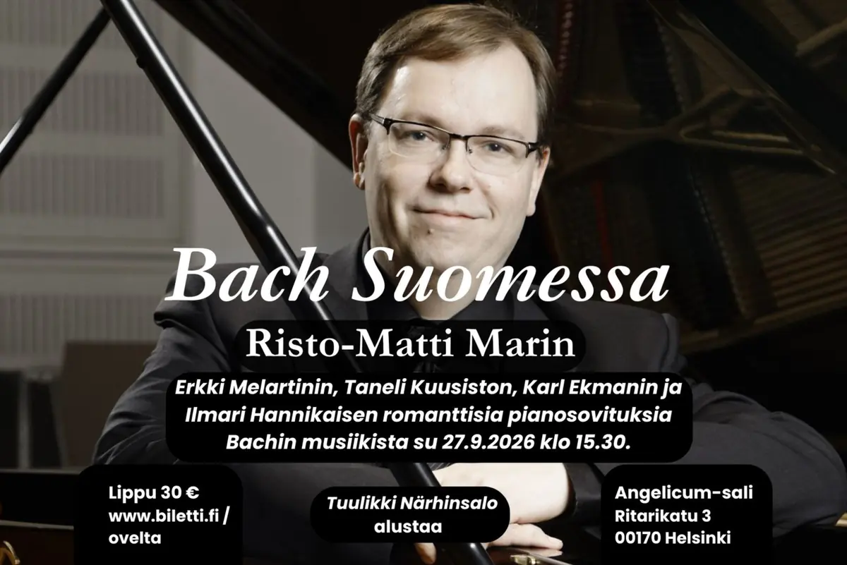 Bach in Finland: pianist Risto-Matti Marin — Studium Catholicum, Helsinki
