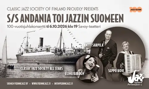 S/S Andania förde jazz till Finland - 100-årsjubileumskonsert