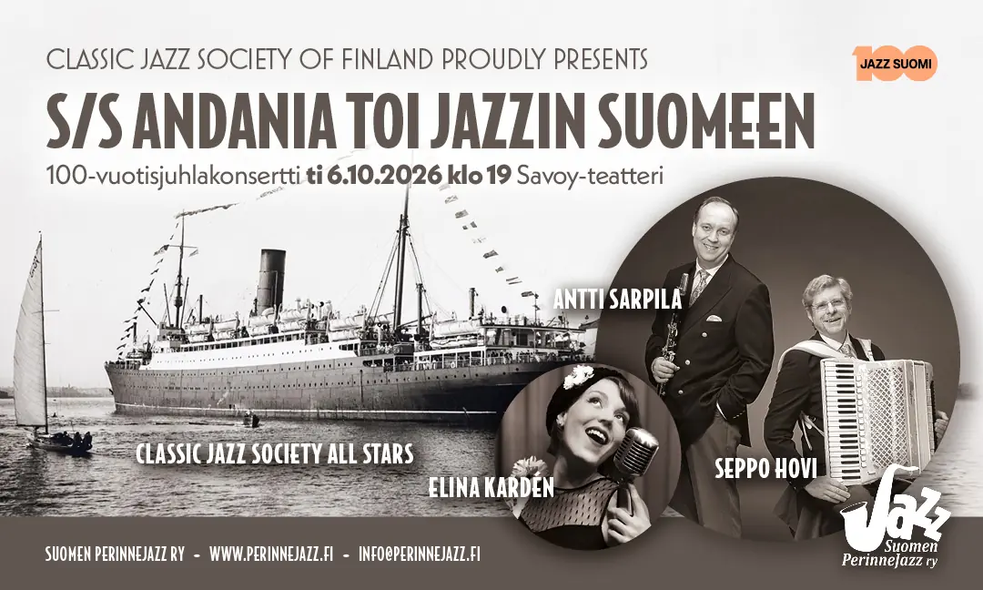 S/S Andania Brought Jazz to Finland - 100th Anniversary Concert — Savoy-teatteri, Helsinki