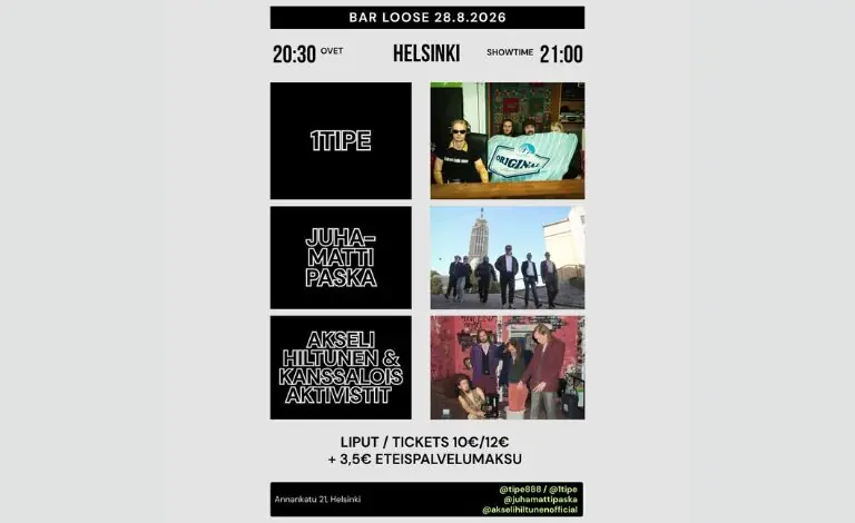 1Tipe, Juha-Matti Paska, Akseli Hiltunen og Kanssaloisaktivistit — Bar Loose, Helsinki