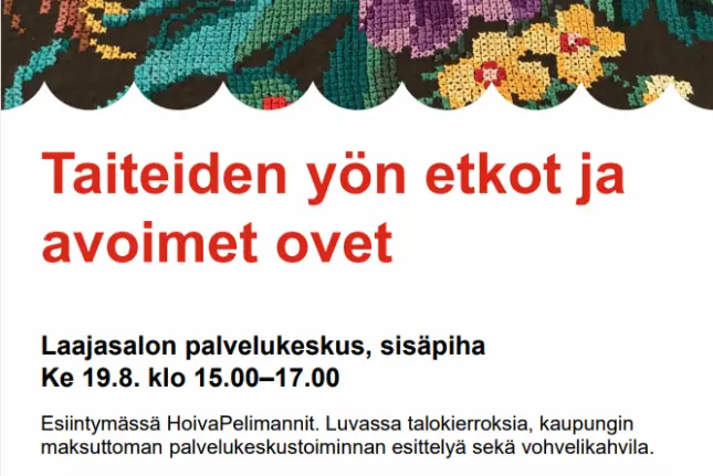 Konstens natt - öppet hus och underhållning — Laajasalon palvelutalo/Palvelukeskus, Helsingfors