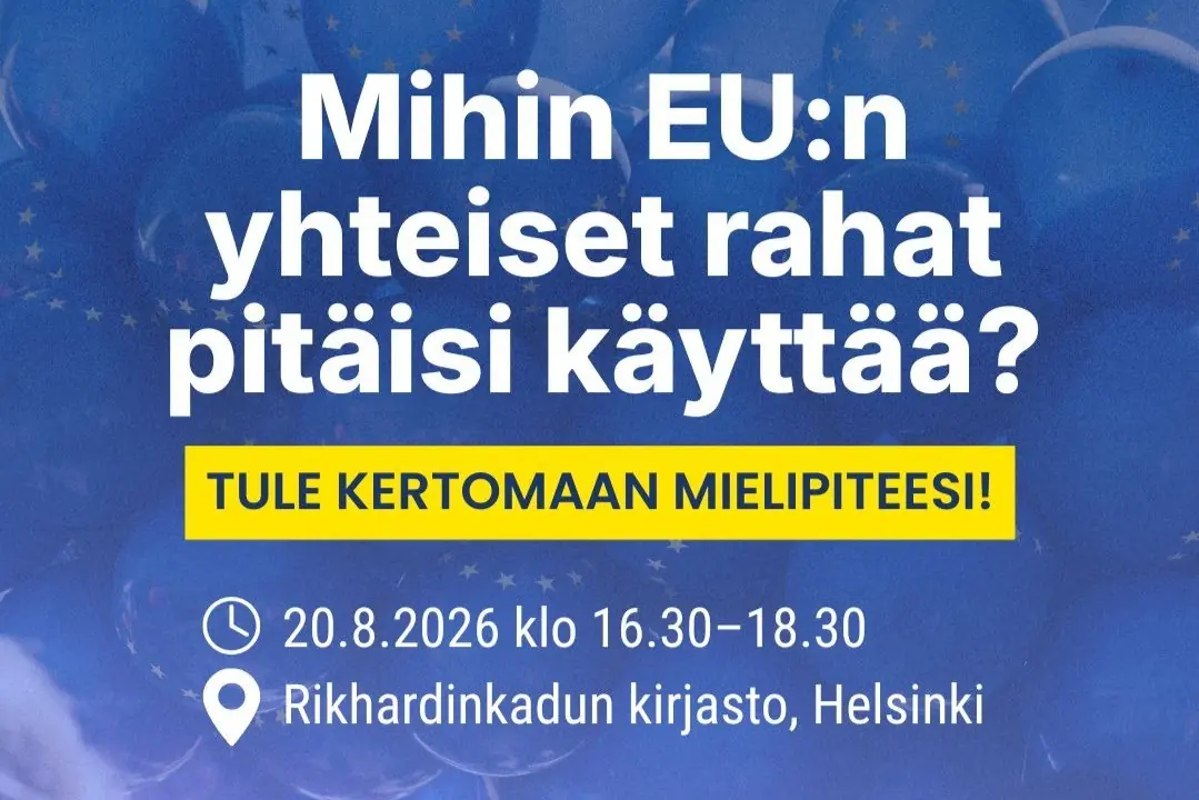 Hvor bør EU:s felles penger brukes? Kom og del din mening — Rikhardinkadun kirjasto, Helsinki