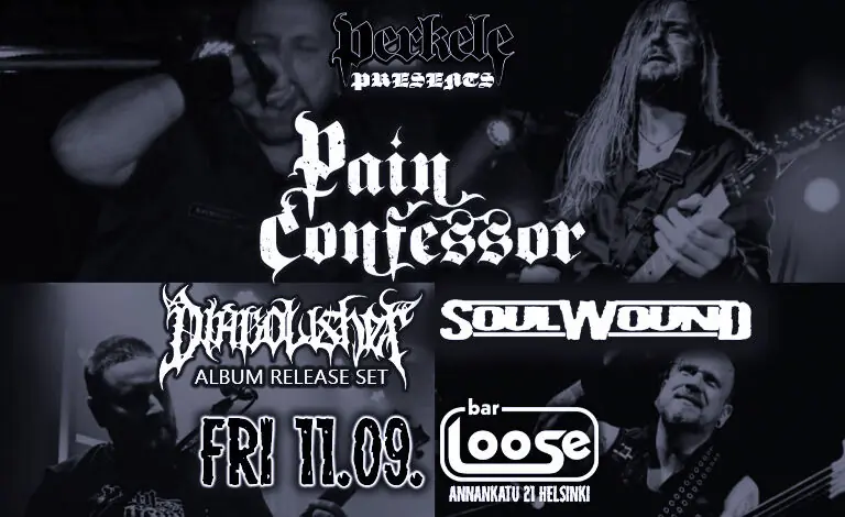 Pain Confessor, Diabolisher, Soulwound — Bar Loose, Helsinki