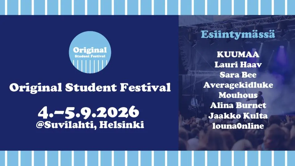 Original Student Festival 2026 — Suvilahti, Helsinki, Helsinki