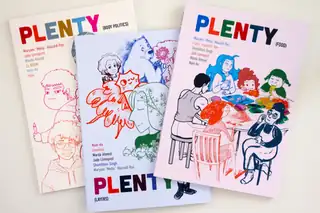 Plenty-kollektivets tegneserieudstilling på projeksjonsvegg
