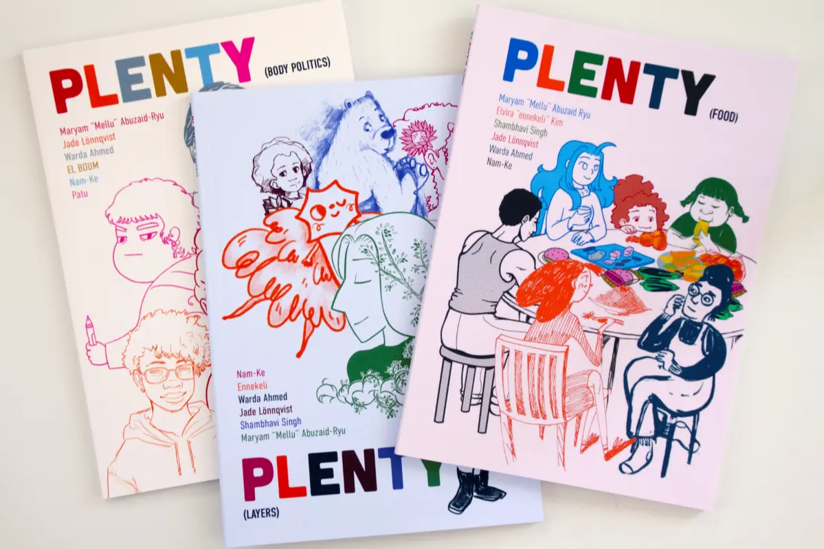Plenty Collective Comic Exhibition on Projection Wall — Keskustakirjasto Oodi, Helsinki