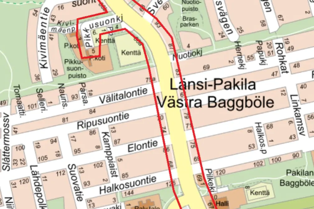 Resident Walk: Planning Street Renovation on Pakilantie between Ring I and Pikkusuontie — Pakilantie 66, Helsinki, Helsinki