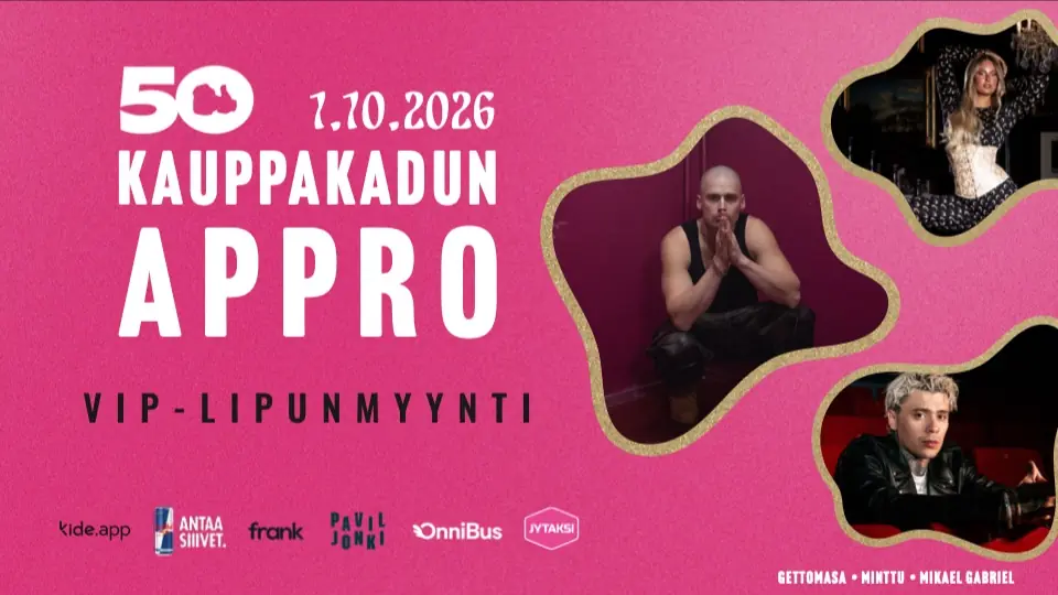 Kauppakadun Appro 2026 VIP ticket sales — Kauppakadun Appro, Jyväskylä