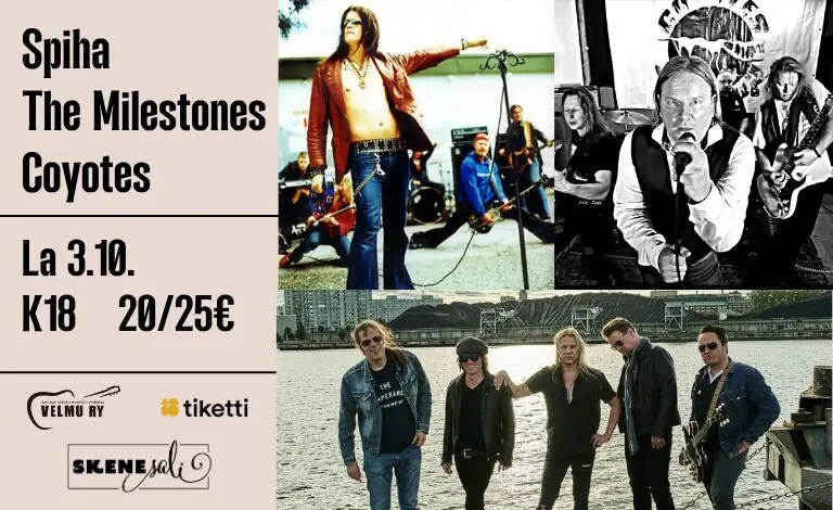 Spiha, The Milestones, Coyotes — Skenesali, Vantaa