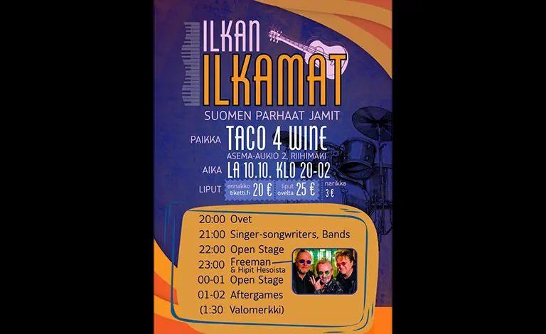 Taco 4 Wine: Ilkan Iltamat & Freeman — Taco 4 Wine, Riihimäki