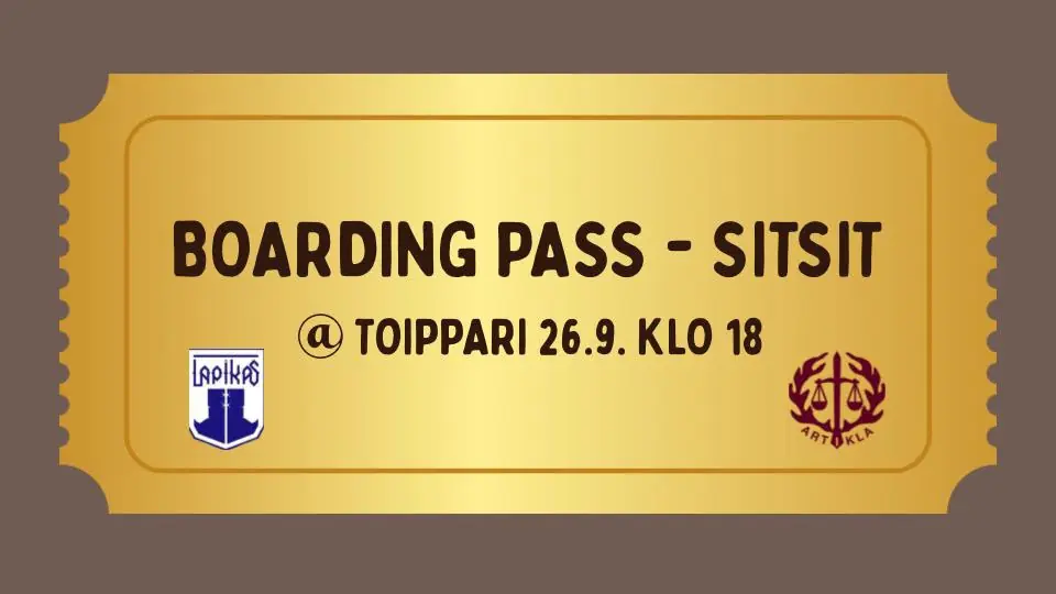 Artikla X Lapikas Boarding Pass Sitsit — Artikla ry, Rovaniemi