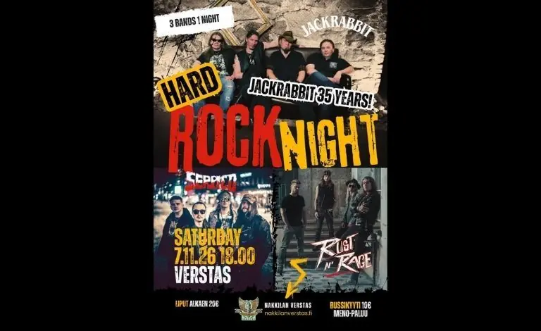 Hard Rock Night - Jackrabbit 35 Years! — Nakkilan Verstas, Nakkila