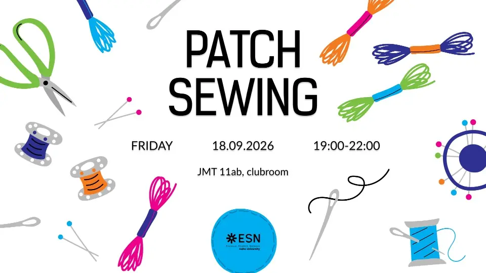 ESN Aalto patch sewing — Clubroom, Espoo