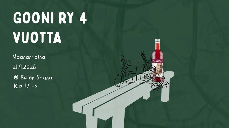 Gooni ry Turns 4 — Bölen sauna, Helsinki