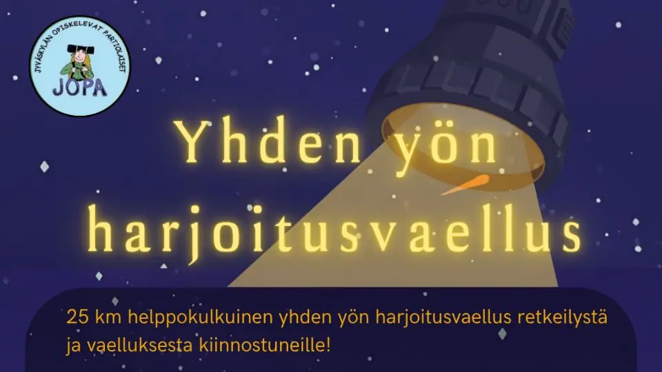 JOPA rf Training Hike 26.-27.9.2026 — LÄHTÖ: Keltimäen päiväkodin vierestä, Jyväskylä
