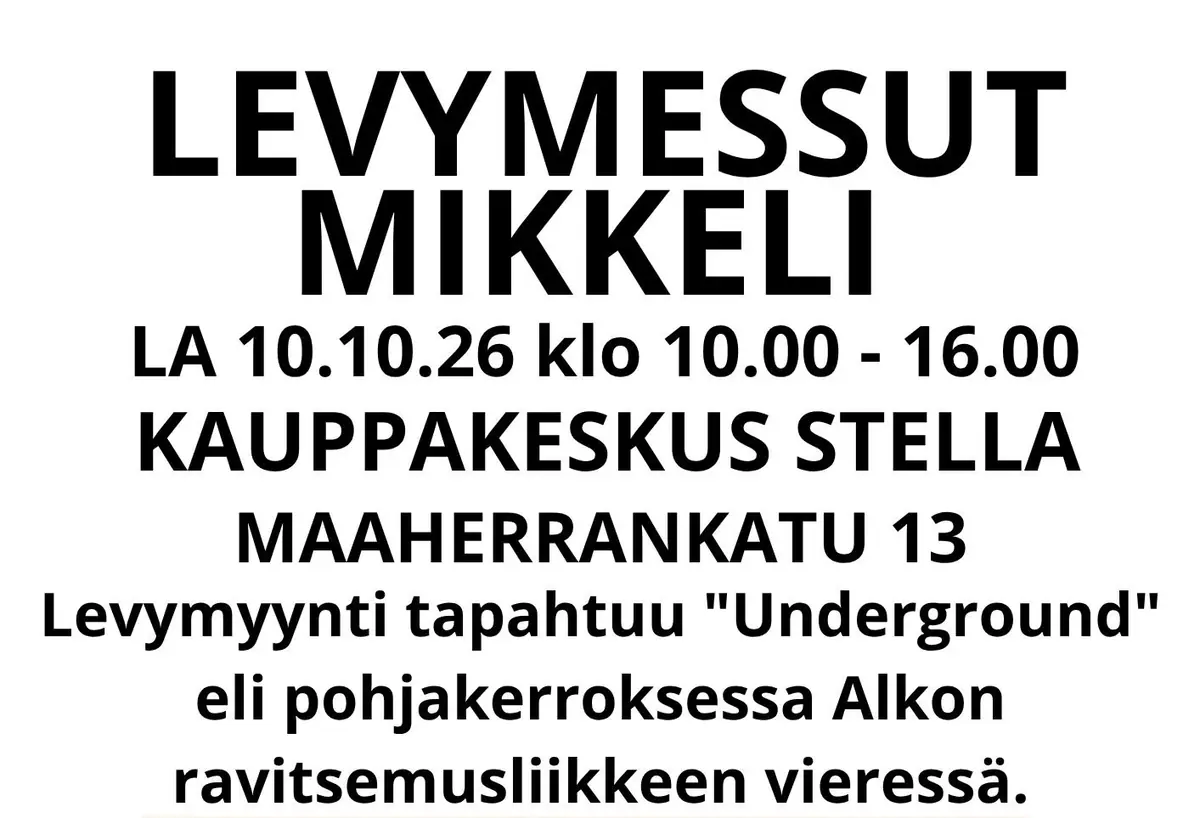 Levy pop up — stellan kauppahalli, Mikkeli