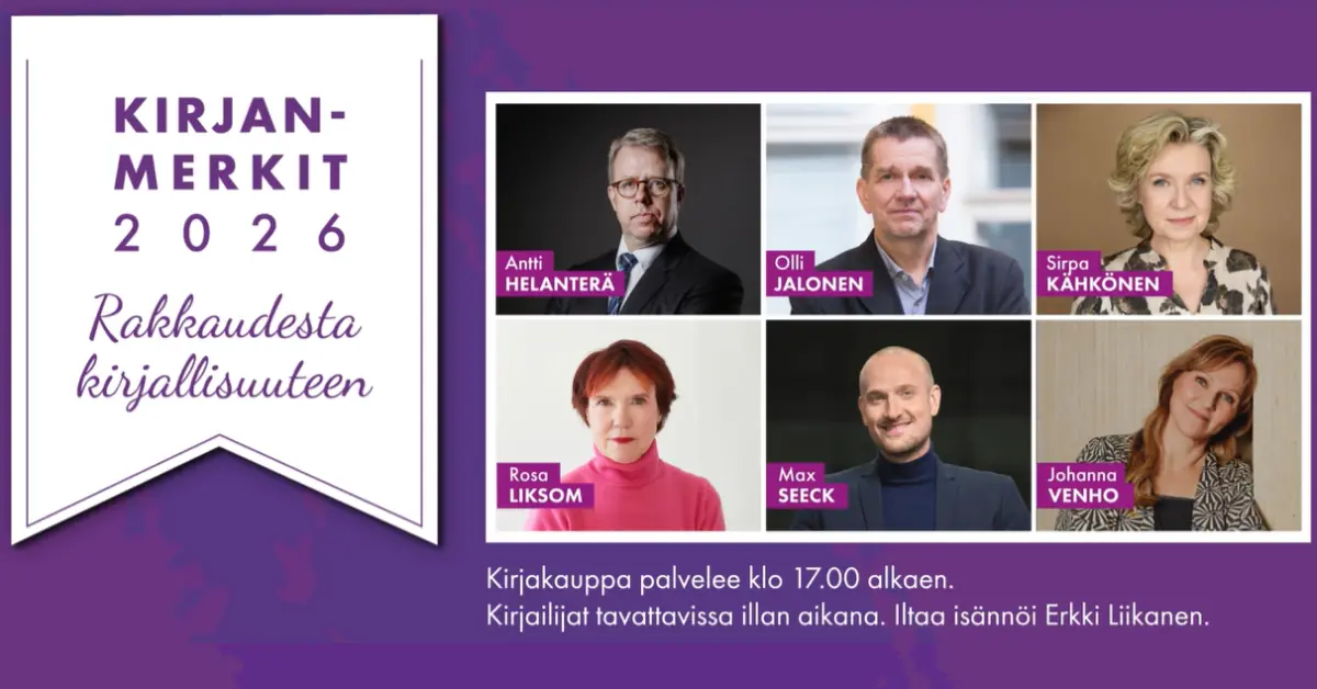 Kirjanmerkit 2026 - For the Love of Literature — konsertti- ja kongressitalo mikaeli, Mikkeli