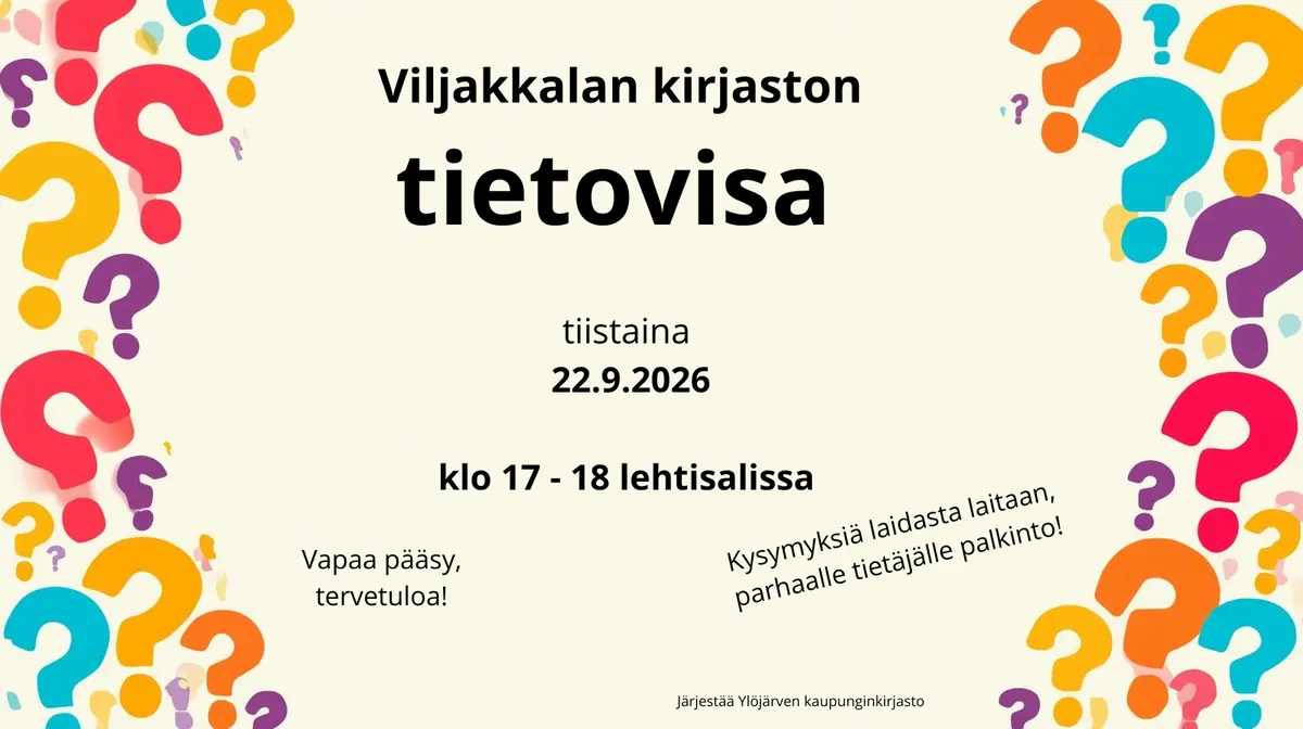 Viljakkalan Library Trivia Quiz — Viljakkalan kirjasto, Ylöjärvi