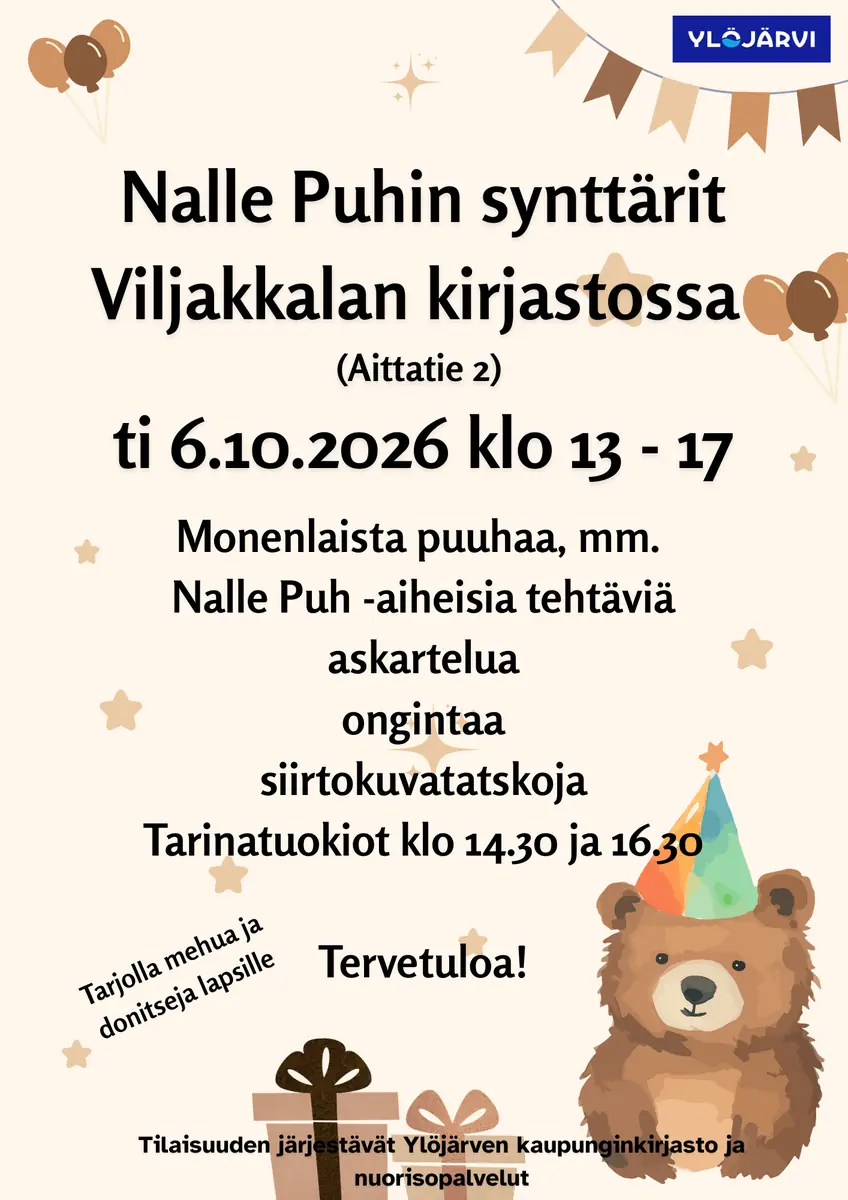 Winnie the Pooh's Birthday - Children's Event at Viljakkala Library — Viljakkalan kirjasto, Ylöjärvi