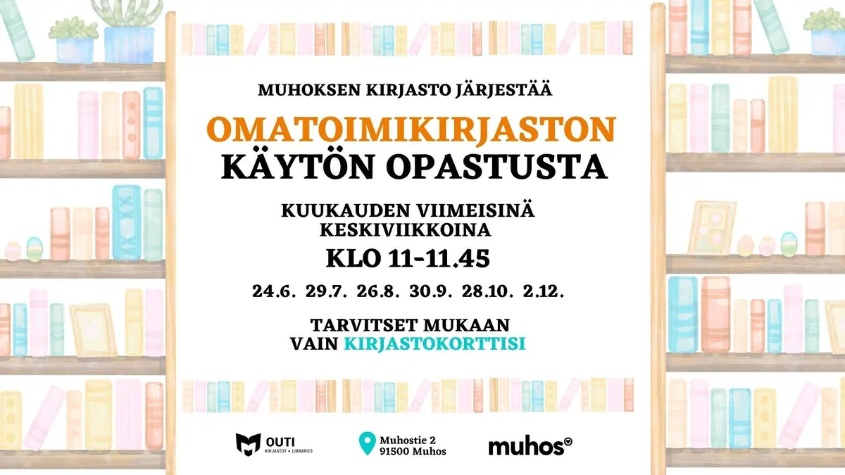 Veiledning for selvbetjent bibliotek — ponkilan urheilualue, Muhos