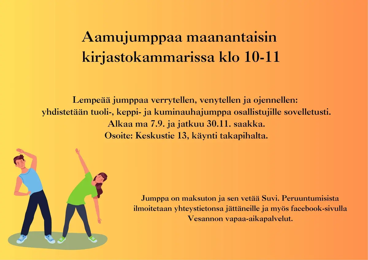 Morning Gym at the Library Chamber — Kirjastokammari, Vesanto
