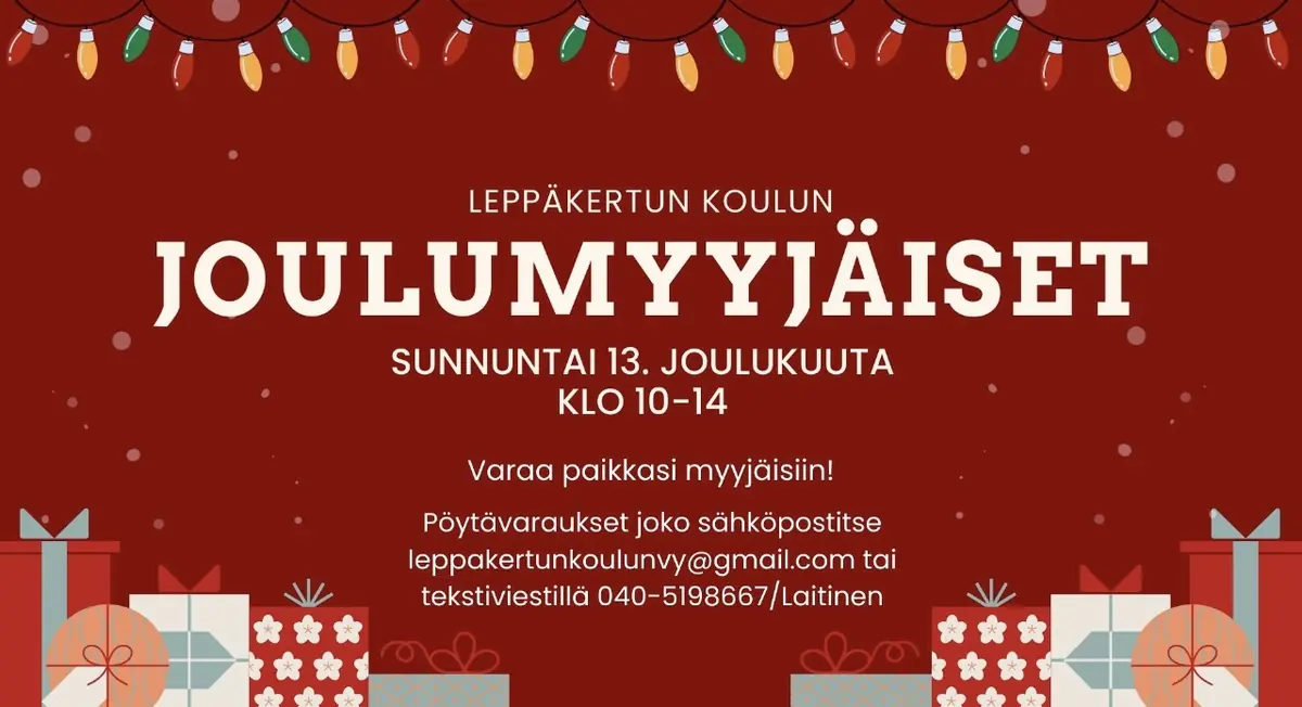 13.12. Leppäkertun School Christmas Market — Leppäkertun koulu, Leppävirta