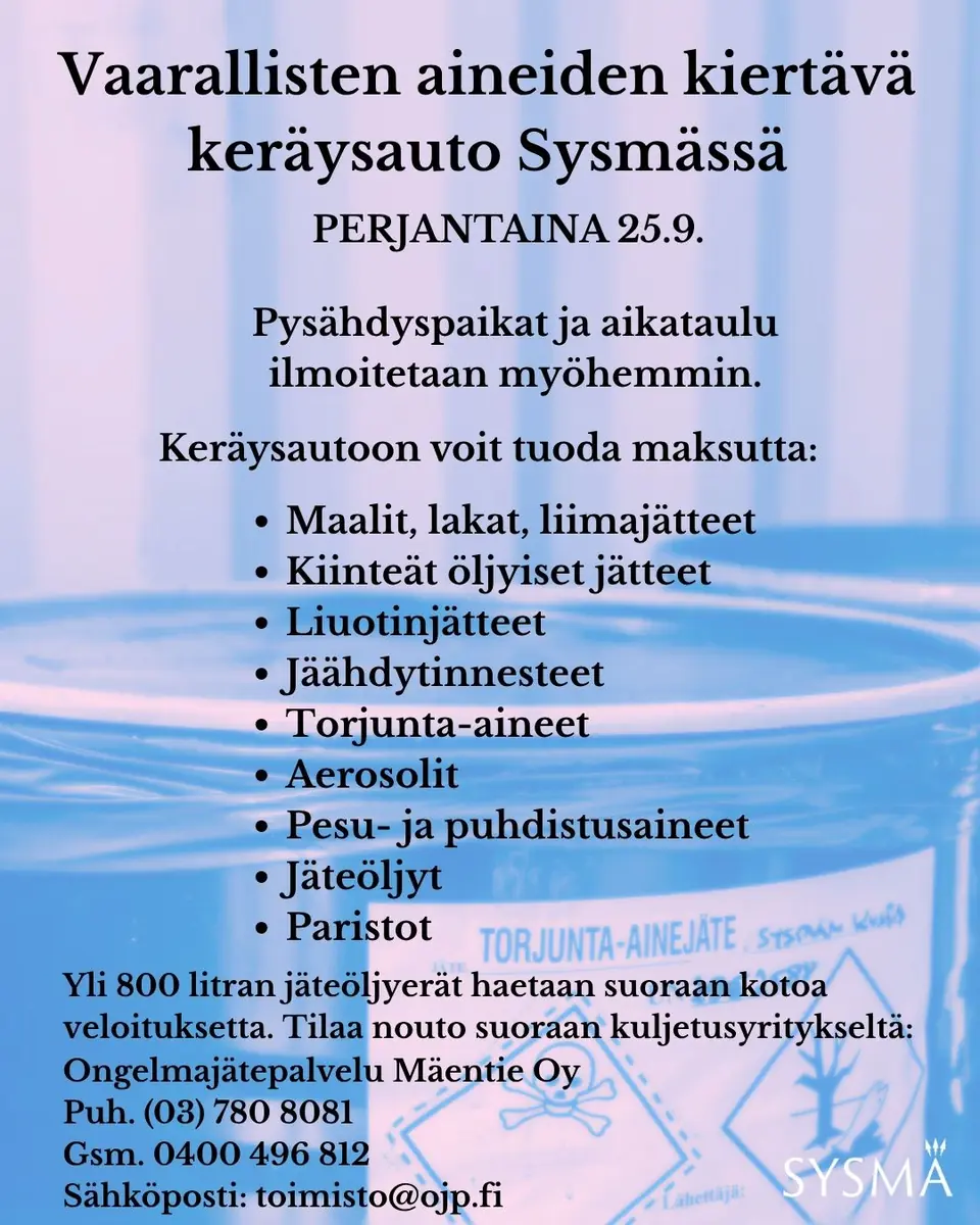 Hazardous Waste Collection Vehicle in Sysmä — sysmän kunnankirjasto, Sysmä