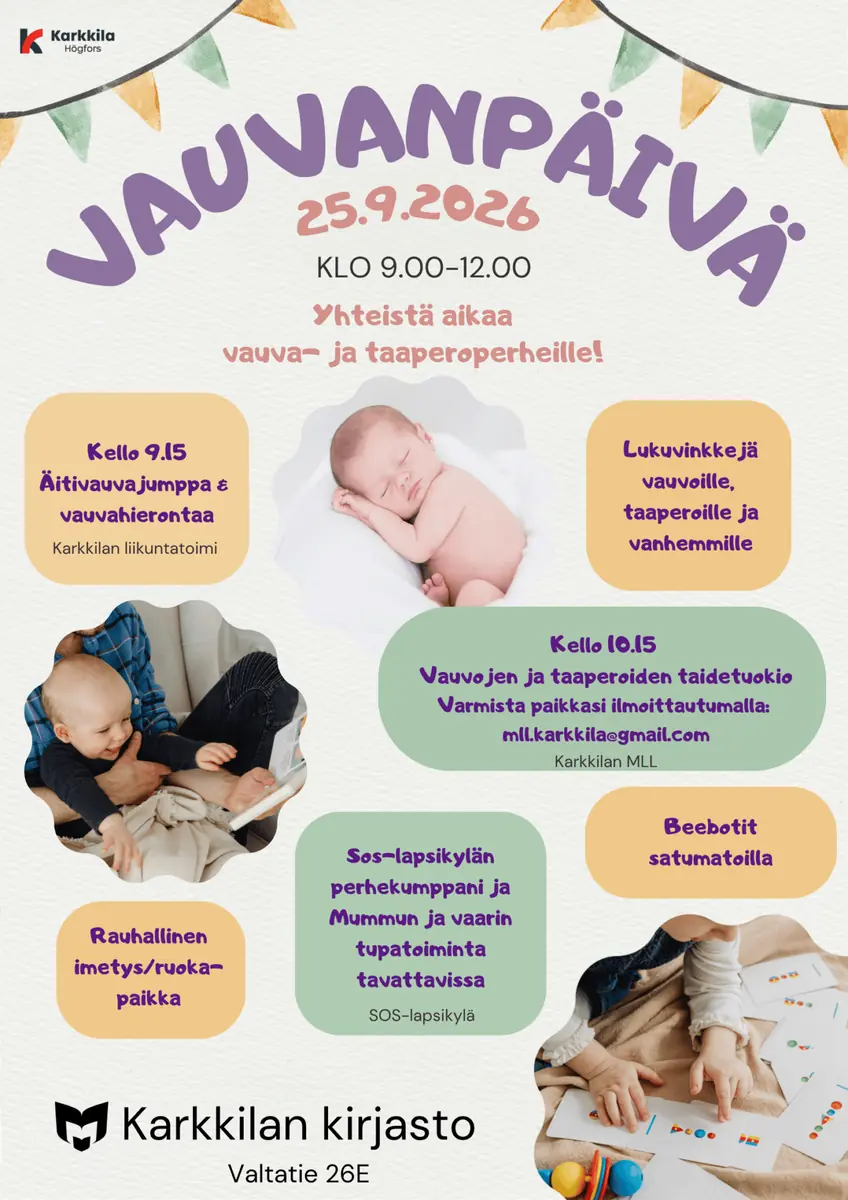 Vauvanpäivän tapahtuma — Karkkilan kaupunginkirjasto, Karkkila