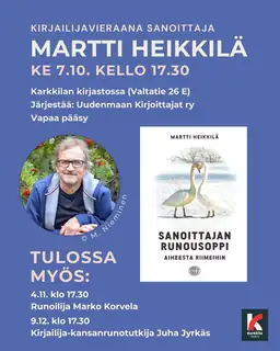 Textförfattaren Martti Heikkilä gästar Karkkila bibliotek