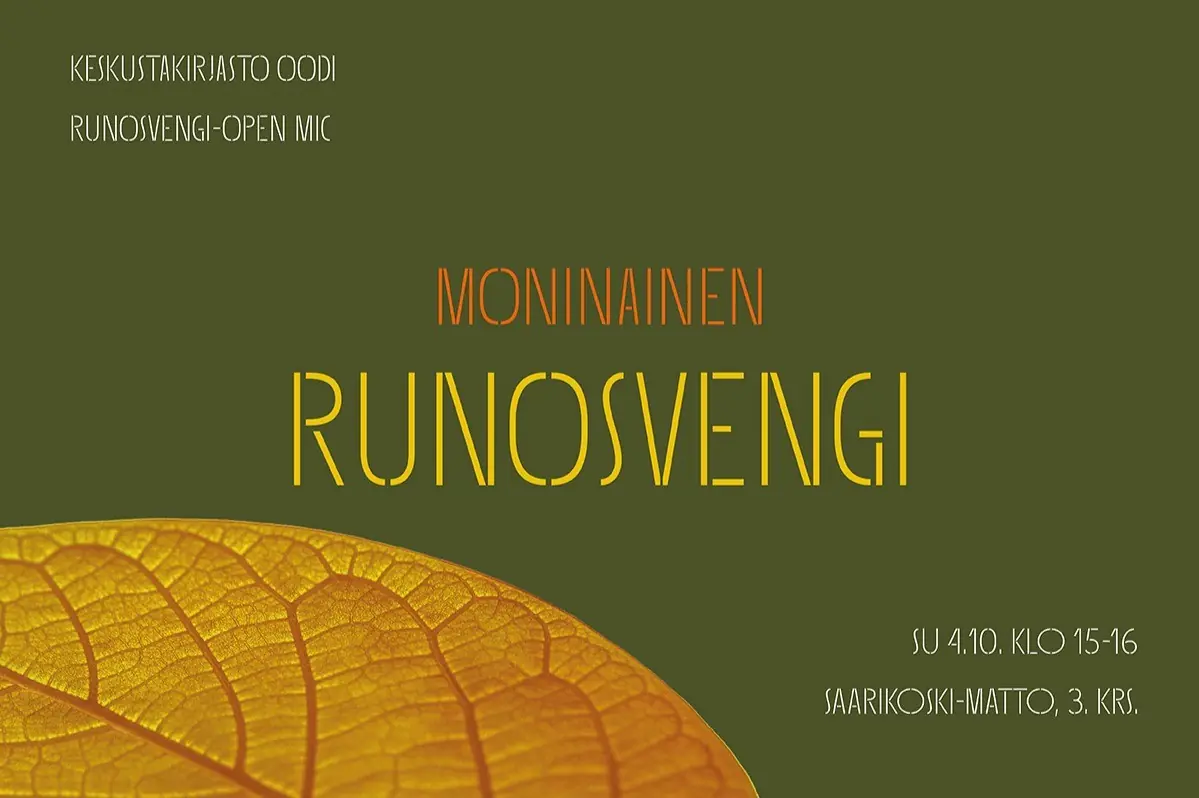 Moninainen Runosvengi: Poetry matinee & Open mic — Keskustakirjasto Oodi, Helsinki