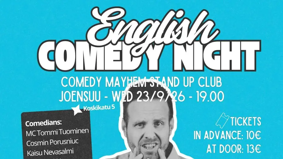 English stand-up comedy night - Wed 23.9.2026 - Comedy Mayhem Joensuu — Comedy Mayhem, Joensuu