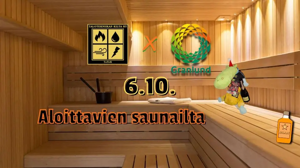 Talotekniikan Killan 2026 aloittavien saunailta — Solun Sauna, Tampere