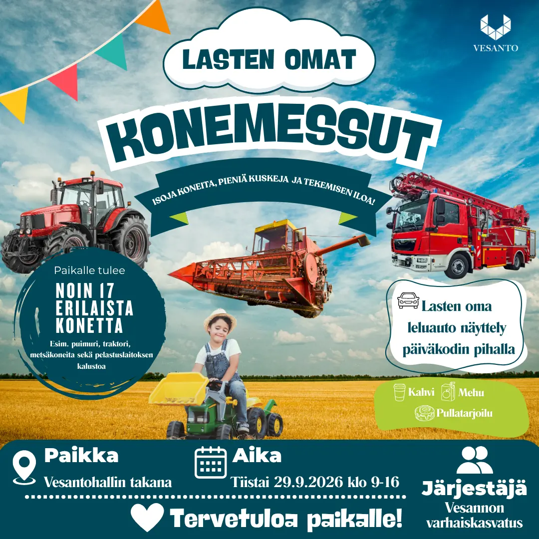 Children's Machine Fair in Vesanto 29.9.2026 — Vesanto-halli, Vesanto