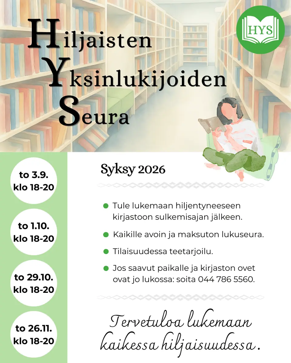 The Society of Silent Solitary Readers — parkanon kaupunginkirjasto, Parkano