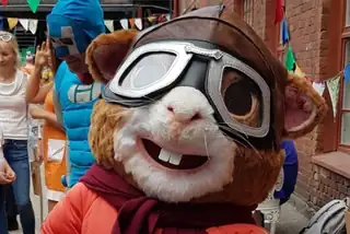 Supermarsu at Jumbo Library Opening
