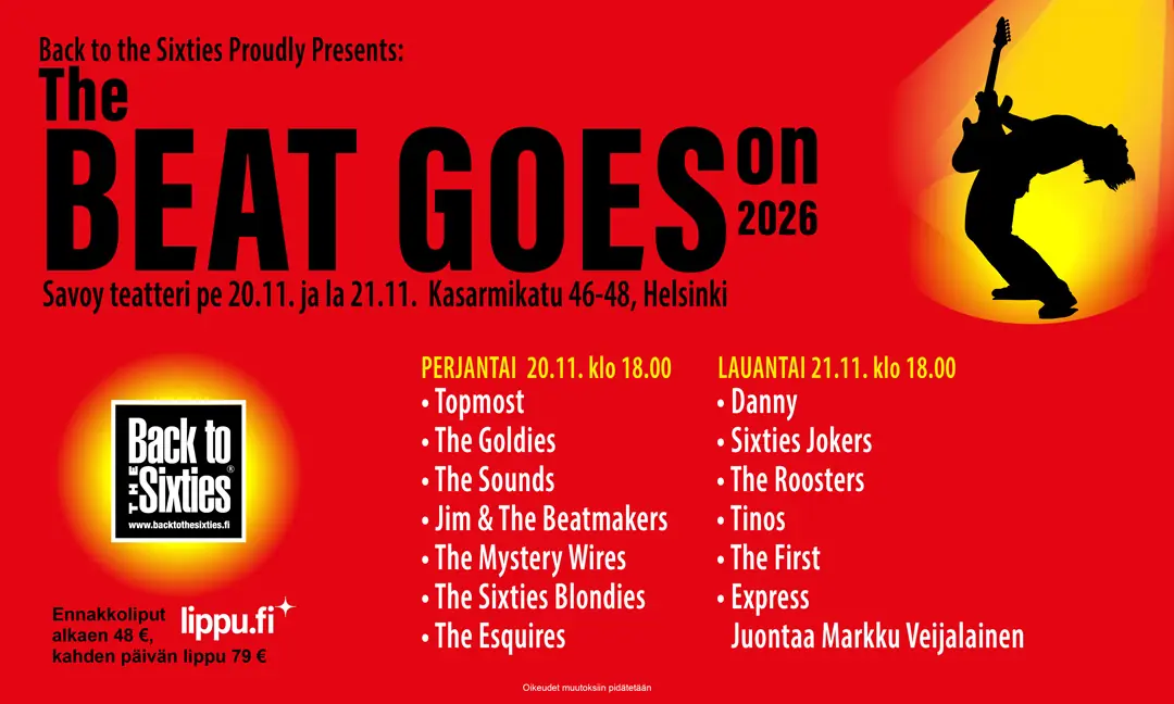 The Beat Goes On 2026 — Savoy-teatteri, Helsinki