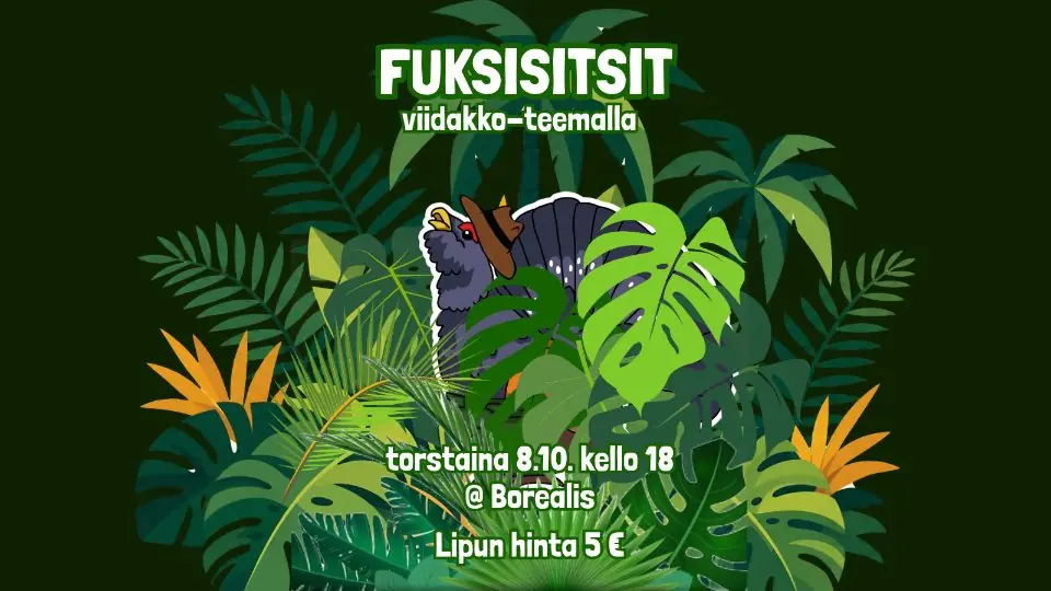 Fuksisitsit - Viidakossa, In The Jungle — Joensuun Metsäylioppilaat ry - JMYO, Joensuu