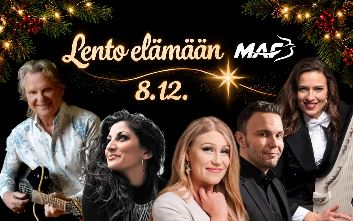 LENTO ELÄMÄÄN -konsertti – Pepe Willberg, Etni Khan, Kristiina Brask, Ossi Jauhiainen, Ida Elina, MAF Suomi 50 — konsertti- ja kongressitalo mikaeli, Mikkeli
