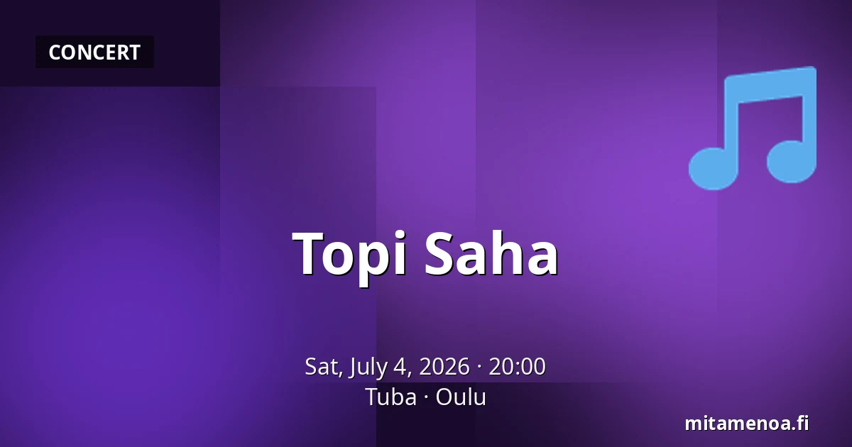 Topi Saha — Tuba, Oulu