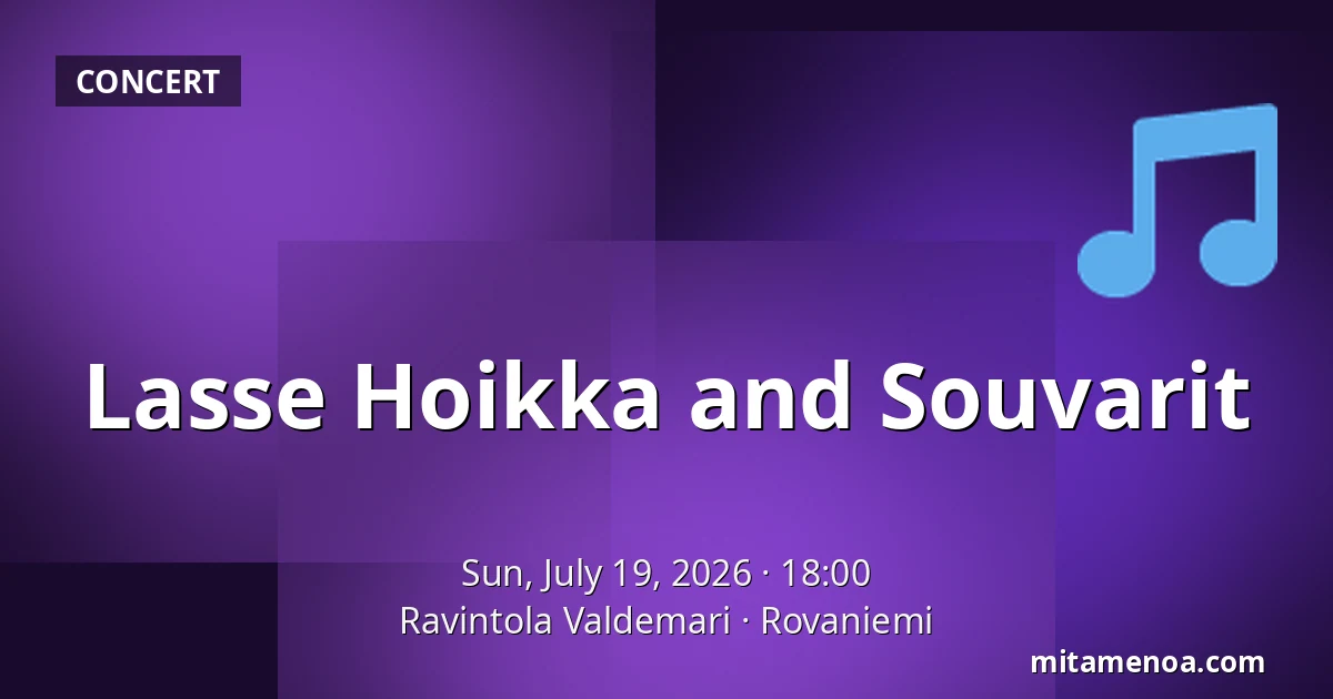Lasse Hoikka and Souvarit — Ravintola Valdemari, Rovaniemi